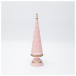 Πολυρεζιν Δεντρο με Λευκες Περλες και ροζ Glitter, 6x24cm