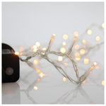 Σειρα, 100 led 3mm, 31v Μετασχηματιστη, 8 Προγραμματα & Μνημη, Διαφανο Καλωδιο, Θερμο Λευκο Led, ανα 5cm, Προεκταση Παροχης 3m, Ιρ44