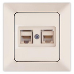 Πριζα Data cat 6 rj 45 Διπλη Μπεζ