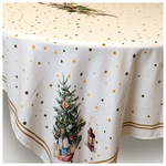 Τραπεζομαντηλο, Λευκο με Χριστουγεννιατικο Δεντρο, 140x180cm