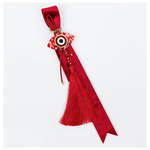 Κρεμαστο Γουρι, Μπορντο, με Βελουδινη Κορδελα και Ματι, 35cm