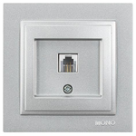 Πριζα Τηλεφωνου Monh rj 11 Ασημι