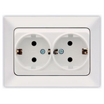 Πριζα Σουκο Διπλη Χωνευτη 16a Λευκη