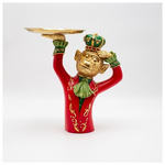 Μαιμουδιτσα με Πιατελα, Κοκκινο, Πολυρεζιν, 27.5x27.2cm