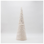 Δεντρο Κωνος με Λευκο Γουνακι και Γκλιτερ, 52cm