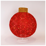 Φωτιζομενη Χριστουγεννιατικη Kokkinh Mπαλα, με Βαση, 4,5v Μετασχηματιστη, 50 Θερμα Λευκα Mini Led, 45x45x60cm, Προεκταση Παροχης 3m, Ip44