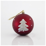 Μπαλα Πλαστικη, Κοκκινη με Διακοσμητικα, σετ 6τμχ, 8cm