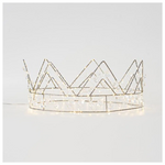 Φωτιζομενη Κορωνα 40χ14.5 με Κρυσταλλακια, Μετασχηματιστη, 160 Mini Led, Μπαταριας, Ασημι Χαλκινο Καλωδιο, Θερμο Λευκο Led, Προεκταση Παροχης 3m, Ip44