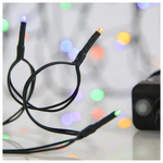 Σειρα, 100 led 3mm, 31v,8 Προγραμματα,μετασχηματιστη με Μνημη,προεκταση Παροχης 300cm,πρασινο Καλωδιο,χρωματιστο Led,ανα 5cm,ιρ44