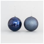 Πλαστικη Μπαλα, Σκουρη Μπλε, σετ 6 τμχ (3 Γυαλιστερες, 3 Glitter), 10cm