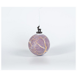 Γυαλινη Μπαλα, Σαπιο Μηλο με Χρυσο, με Πορσελανινο Ταρανδο, 1τμχ, 10cm