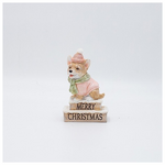 Διακοσμητικο Πολυρεζιν, Σκυλακι με ροζ Σκουφο, 7.5x11.5cm