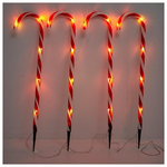 Σειρα, 4 Πλαστικα Γλειφιτζουρια Κοκκινα & Ασπρα 70cm, Φ2.5cm, Ηλιακο Συλλεκτη με Αισθητηρα Φωτος, 8 Προγραμματα, 40 Θερμα Λευκα Led, ανα 50cm, Προεκταση Παροχης 1.5m, Ip44