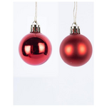 Μπαλα Πλαστικη, Κοκκινη, Γυαλιστερη και Ματ, σετ 6τμχ, 4cm (Top 120)
