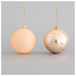 Πλαστικη Μπαλα, Ροζ, σετ 6 τμχ (3 Ματ, 3 εφε Μεταξι), 8cm