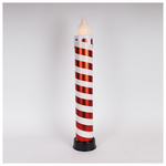 Κερι Φωτιζομενο 14x82cm, Κοκκινο & Ασπρο, με Κινηση στη Φλογα, Μπαταριας 3xaa, Timer, 6 Θερμα Λευκα Led, Ip44