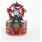 Ροδα Λουνα Παρκ, με Χιονονιφαδα, με Φως, Μουσικη και Κινηση, Μπαταριας, 13x13x18.5cm