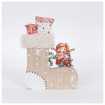 Διακοσμητικη Μποτουλα, με Ξωτικο, Ξυλινη, 2.5x18x24.5cm