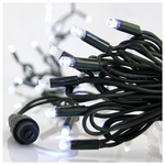 Σειρα, 100 led 5mm, 230v, Επεκταση εωσ 9, Προεκταση Παροχης 150cm, Πρασινο Καλωδιο, Καουτσουκ, Λευκο Led, ana 10cm, Ιρ65