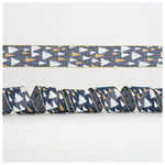 Κορδελα Μπλε, με Ασπρα και Χρυσα Δεντρα, 6,35cm, 10y