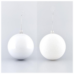 Μπαλα Πλαστικη, Λευκη, σετ 6τμχ, (2 Περλε, 4 Glitter), 8cm