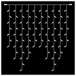 Βροχη Led, Diy, 86 Led, 230v, Λευκο Καλωδιο Καουτσουκ, Λευκο Led, με Επεκταση, 7/9/11/9/7, ανα 10cm, 1x1m, Ιρ65