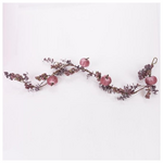 Κλαδα με ροζ Βελουδινες Κολοκυθες και Μπορντο Berries, 120cm