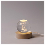 Φωτιζομενη Μπαλα 6cm, Χριστουγεννιατικη Σχεδιο, Χιονανθρωπο me Δωρα, Usb, 6 Θερμα Λευκα smd Led, Bαση 7cm, Προεκταση Παροχης 70cm, Ip20