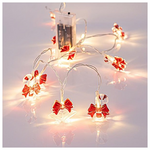 Σειρα, 10 led 5mm, με 5 Ακρυλικες Καμπανες 4cm και 5 Ζαχαρωτα 3,9cm, Μπαταριας 2xaa, Διαφανο pvc Καλωδιο, Θερμο Λευκο Led, ana 10cm, Προεκταση Παροχης 50cm, Ip20