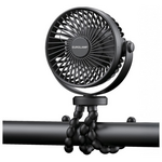 Ανεμιστηρας Γραφειου Μαυρος φ11 3w Ευκαμπτο Τριποδο Επαναφορτιζομενος