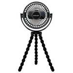 Ανεμιστηρας Γραφειου Μαυρος φ12 5w Ευκαμπτο Τριποδο Επαναφορτιζομενος