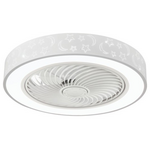 Ανεμιστηρας Πλαφονιερα Οροφης Παιδικος Λευκος-Γκρι φ50 15w dc Μοτερ με led φωσ 41w και Κοντρολ