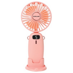 Ανεμιστηρας Χειρος Επαναφορτιζομενος με usb και Βαση Κινητου φ9 ροζ