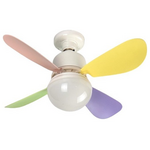 Ανεμιστηρας-Φωτιστικο φ42 με 4 Λευκες και 4 Χρωματιστες Φτερωτες 22w Βιδωτος σε ε27
