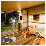 Ανεμιστηρας Ορθοστατης Λευκος φ45 15w Επαναφορτιζομενος με Ηλιακο Πανελ