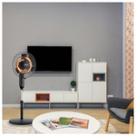 Ανεμιστηρας Ορθοστατης φ40 35w και Θερμαντικο 2000w Μαυρος 2 σε 1