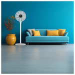 Ανεμιστηρας Ορθοστατης dc Μοτερ φ40 25w Λευκος με Κοντρολ