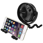 Ανεμιστηρας Γραφειου Μαυρος φ12 5w Ευκαμπτο Τριποδο Επαναφορτιζομενος