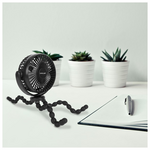 Ανεμιστηρας Γραφειου Μαυρος φ12 5w Ευκαμπτο Τριποδο Επαναφορτιζομενος