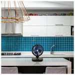 Ανεμιστηρας Γραφειου Επαναφορτιζομενος 360° με led φωσ φ16 Μαυρος