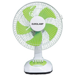 Ανεμιστηρας Επιτραπεζιος Λευκο-Πρασινο Φ34.5 10w Επαναφορτιζομενος με Ηλιακο Πανελ και Λαμπα