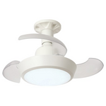 Ανεμιστηρας-Φωτιστικο με Ανοιγοκλειομενες Φτερωτες φ42 dc Μοτερ 15w Λευκος με Κοντρολ 18w Βιδωτος σε ε27