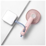 Ανεμιστηρας Χειρος Επαναφορτιζομενος με usb και Περιστροφη 180° φ9 ροζ