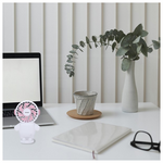 Ανεμιστηρας Χειρος Επαναφορτιζομενος με usb φ8 Λευκο-ροζ