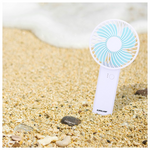 Ανεμιστηρας Χειρος Επαναφορτιζομενος με usb φ10 Λευκο-Mπλε