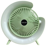 Ανεμιστηρας Γραφειου Επαναφορτιζομενος 5w Φ14,5 με led φωσ rgb Πρασινο Μεντας