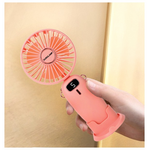 Ανεμιστηρας Χειρος Επαναφορτιζομενος με usb και Βαση Κινητου φ9 ροζ