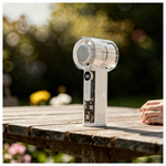 Ανεμιστηρας Χειρος με Επιφανεια Ψυξης Επαναφορτιζομενος φ6 Λευκο-Διαφανο