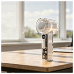 Ανεμιστηρας Χειρος με Επιφανεια Ψυξης Επαναφορτιζομενος φ6 Λευκο-Διαφανο