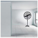 Ανεμιστηρας Βιομηχανικος Μεταλλικος Ορθοστατης Μαυρος φ66 160w με Διακοπτη Περιστροφης